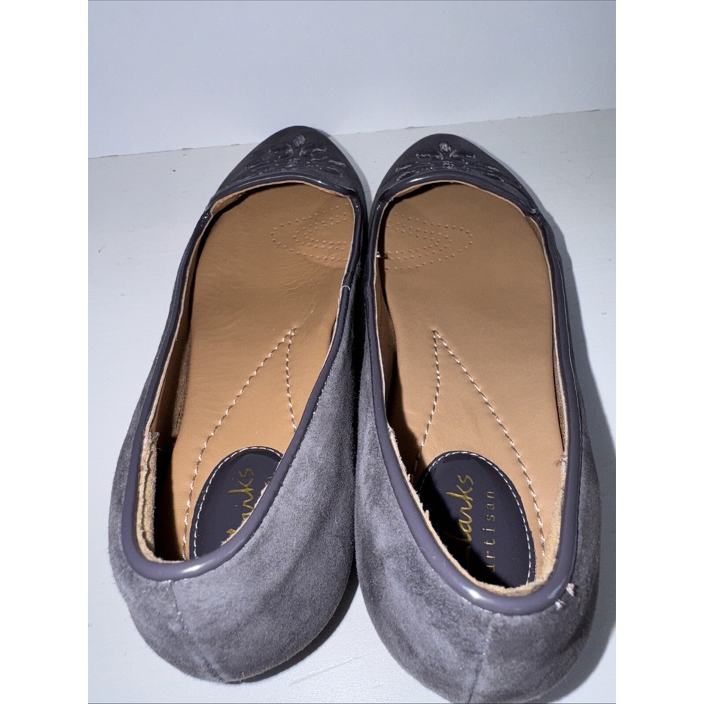 Clarks Artisan Alitay Kallen Purple Suede Embroidered Flats Smoking Slipper 7.5 - Picture 6 of 8